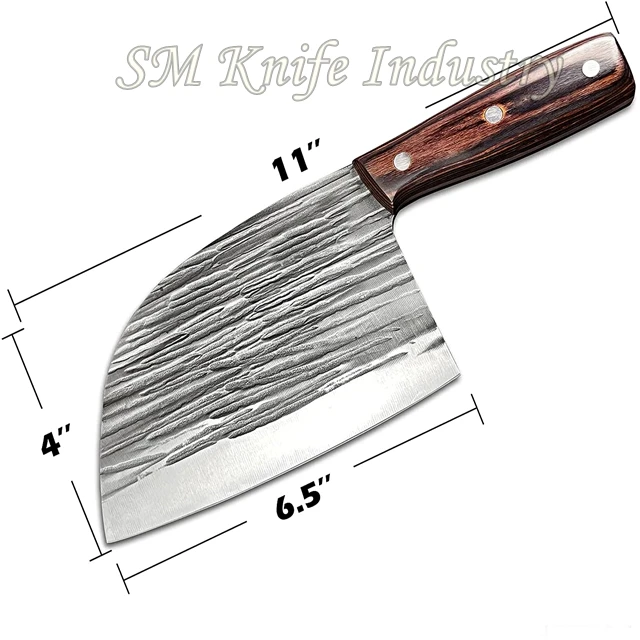 Damascus Chopper Cleaver Knife DAMASCUS Steel Blank Blade Knifes Daily Kitchen Tools Carbon Steel G10 (smk2017)