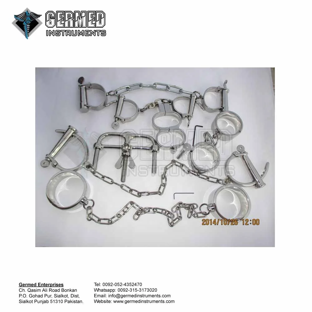 Stainless Steel Fetish Toys Darby Handcuffs / Adjustable Darby Wrist Restraints Handcuffs BDSM Toys