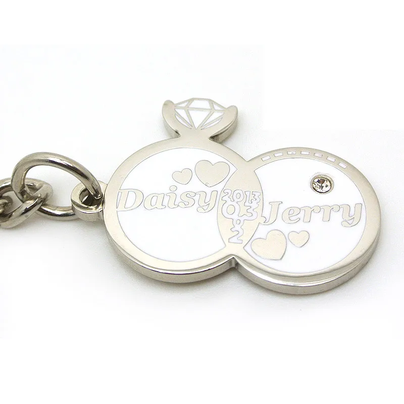custom bride groom name keychain metal keyring favors wedding tokens gifts