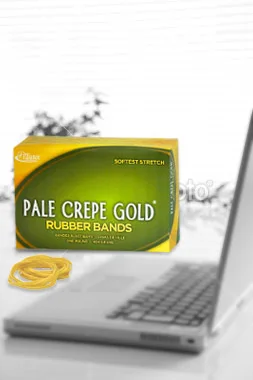Pale Crepe Gold Rubber Bands - Various Sizes Made in USA Label Natural Rubber Alliance Rubber Company US;1951 21055