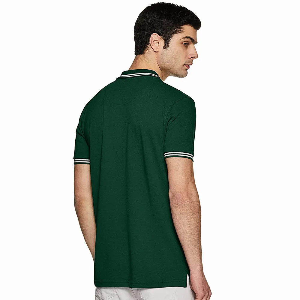 Однотонные окрашенные ребристые рубашки поло для мальчиков в зеленом цвете хлопковые мужские Поло