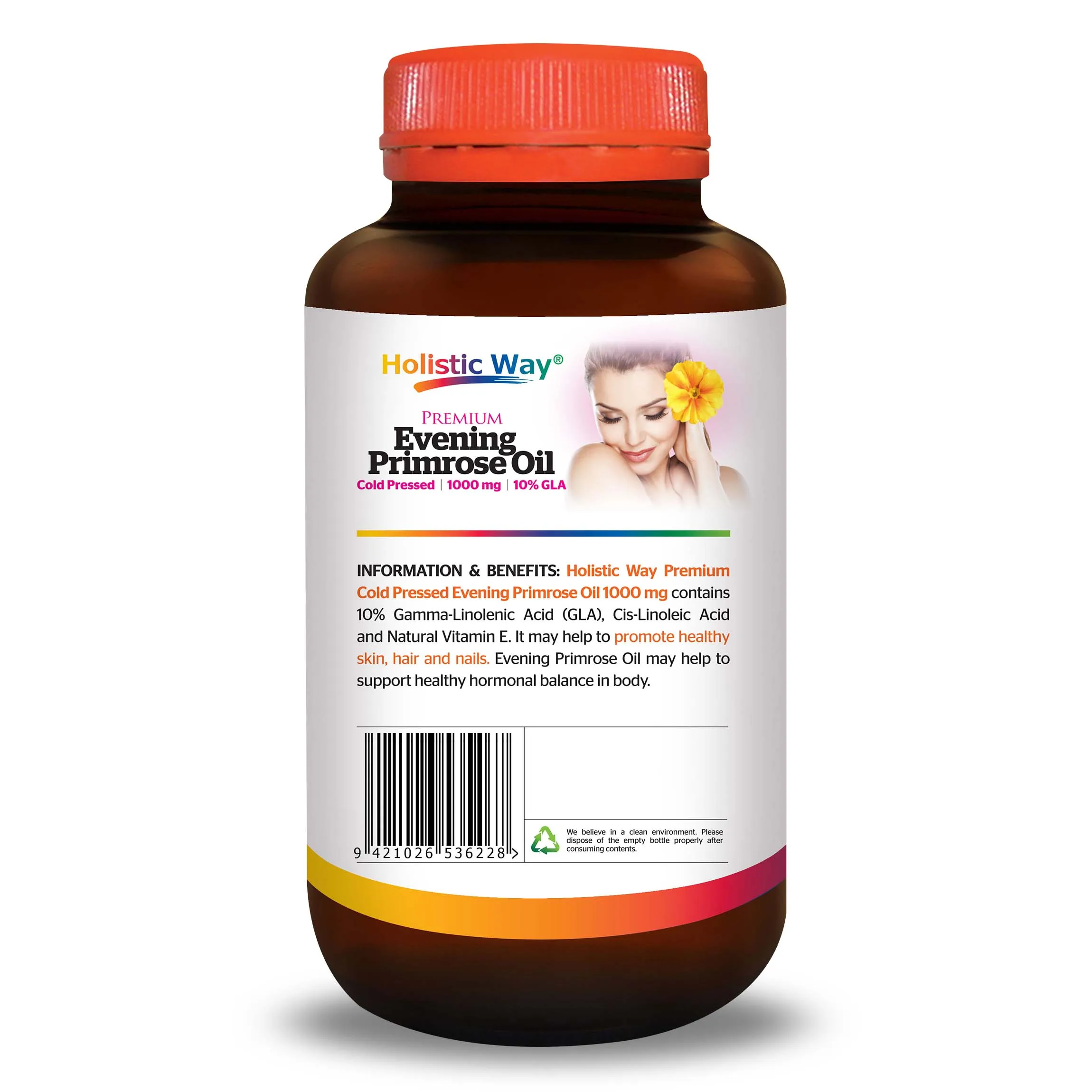 
1000mg Beauty Products Holistic Way Evening Primrose Oil 1000mg With 120 Softgels Capsule 