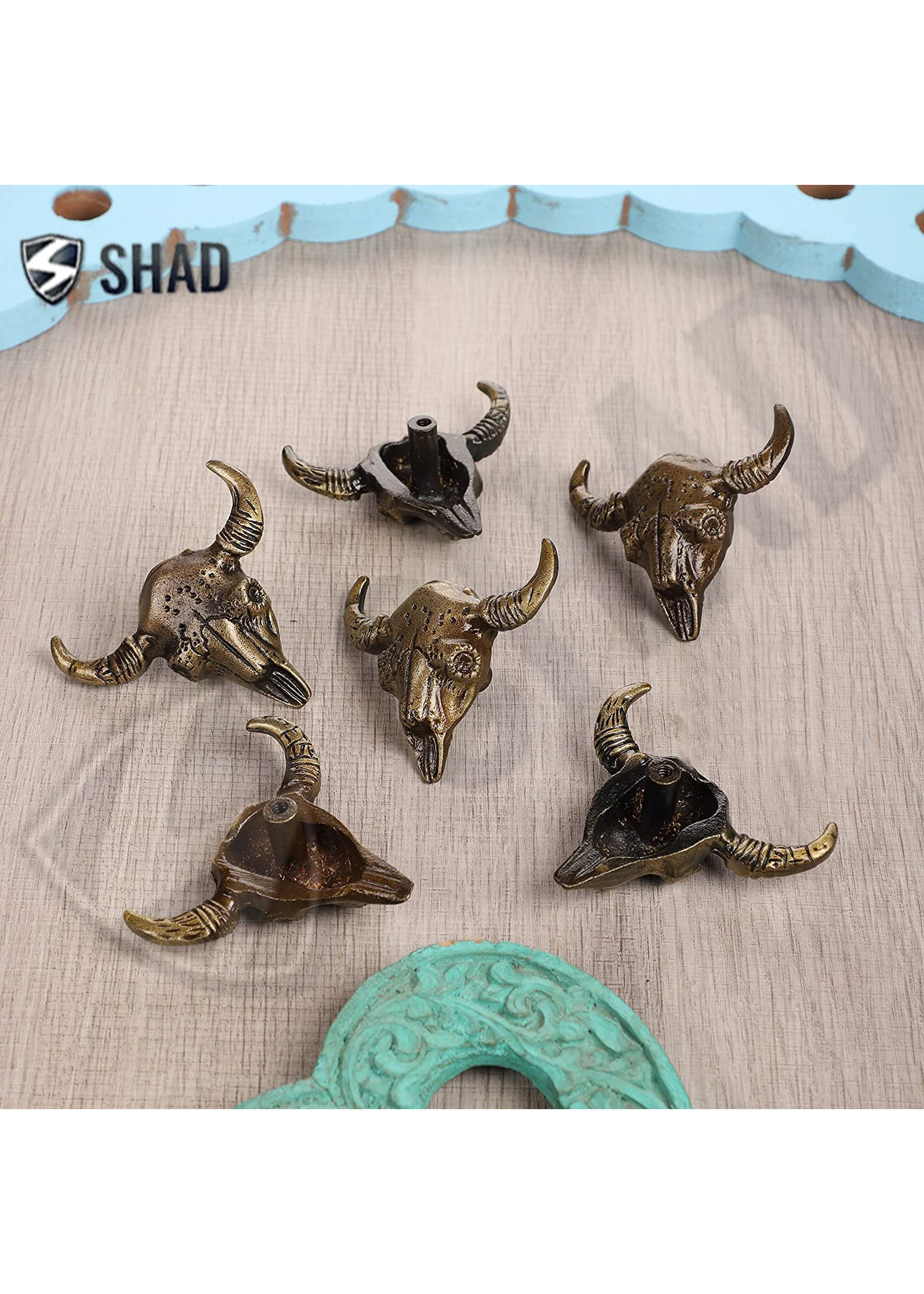 Латунная ручка в стиле пост-модерн с черепом буйвола для шкафа выдвижного ящика и