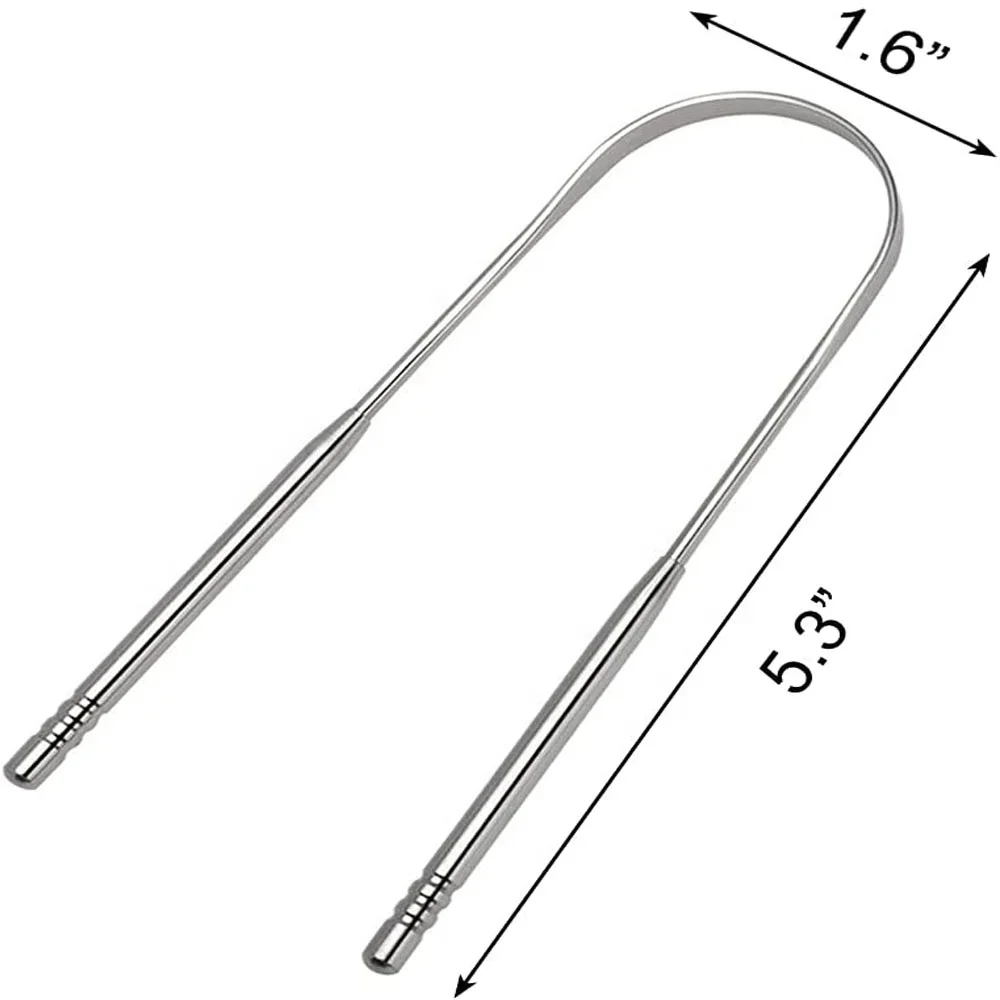 Best Quality Stainless Steel Tongue Cleaner Surgical Grade Reusable Tongue Scraper Oral Care Tool