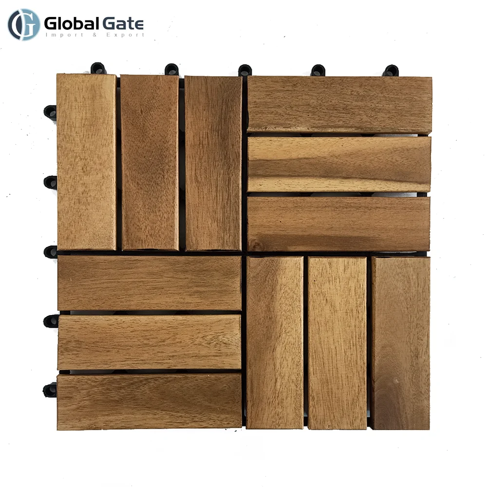 
Acacia outdoor wood flooring interlocking floor deck tiles for garden  (62014462613)