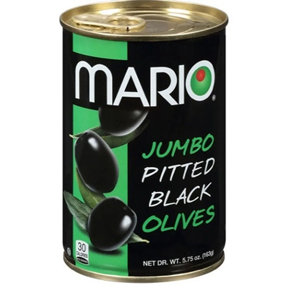 Mario Camacho 5.75oz Ripe Pitted Jumbo Black Olives Unmistakable, Delicious, Bold Flavor Gluten Free Black Olives