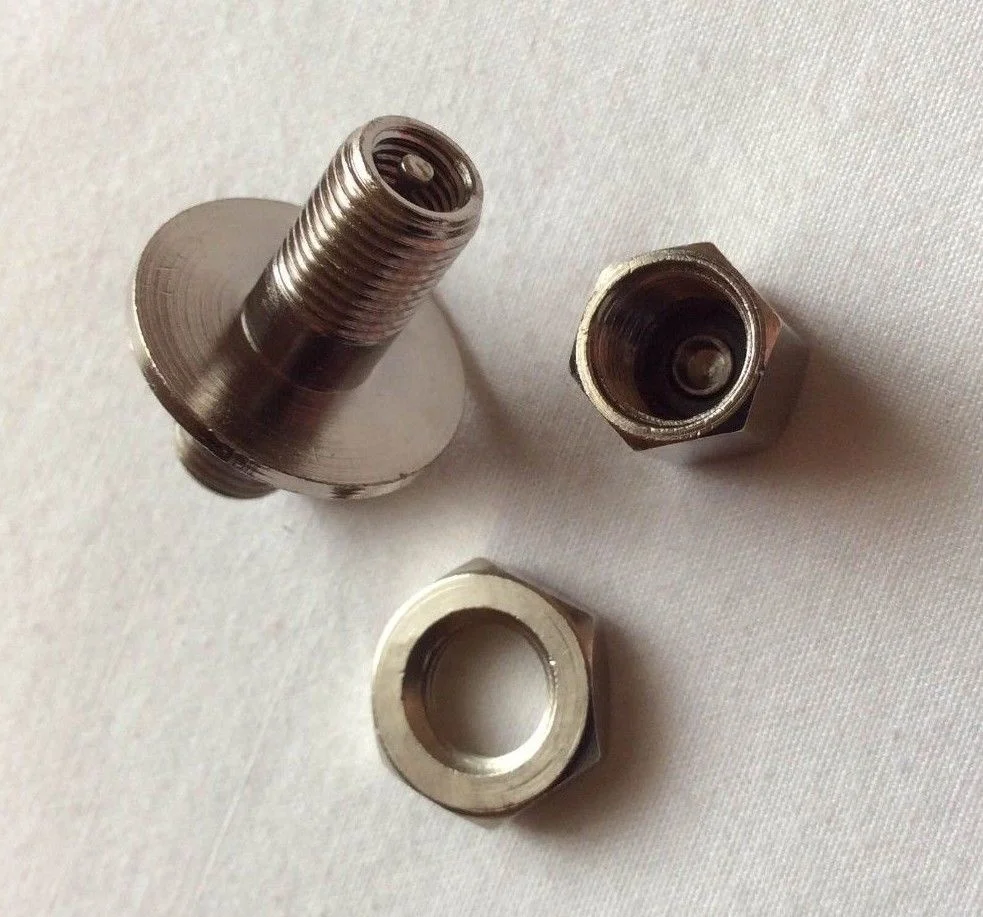 
nickel plated brass bulkhead panel mount air compressor tank fill valve schrader YHTR18 VALVE 