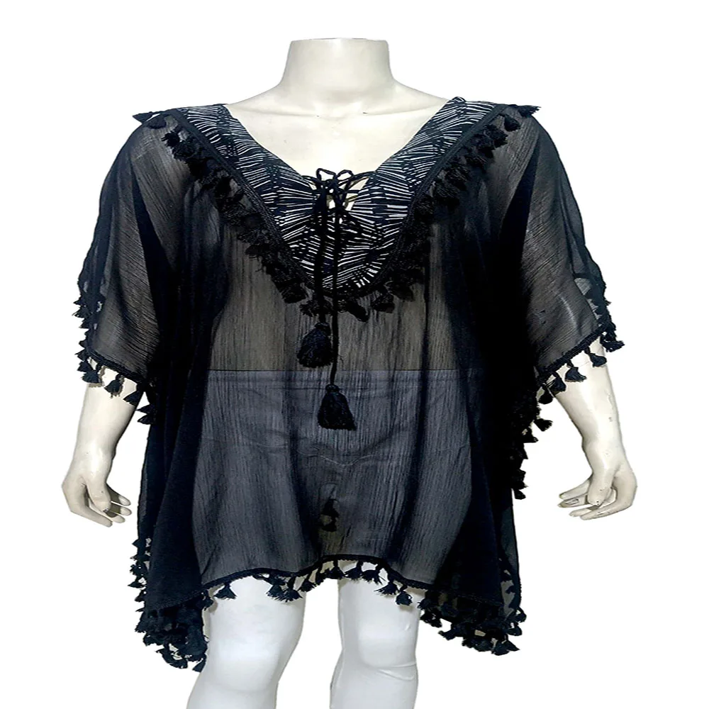 2024 Новая модная женская пляжная одежда кафтан свободного размера шифоновое платье-накидка с цветочным узором однотонный купальник принтом на