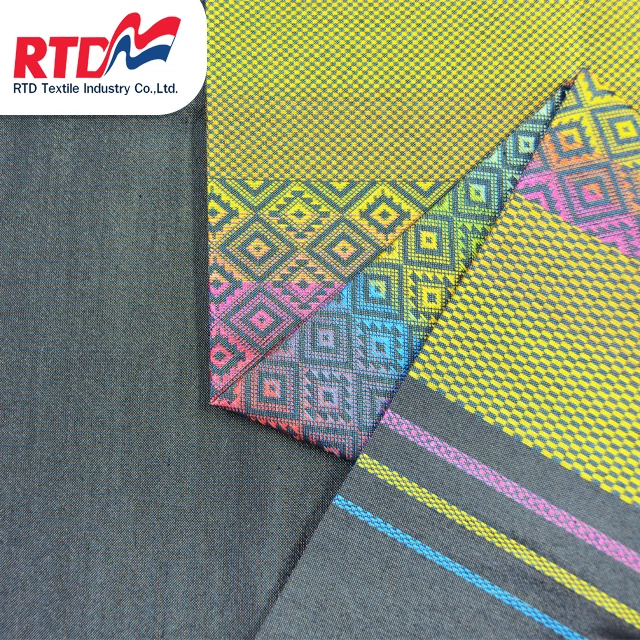 
RTD традиционная тканая тайская ткань 100% полиэстер для тайского модного платья-серый RJ 1334 