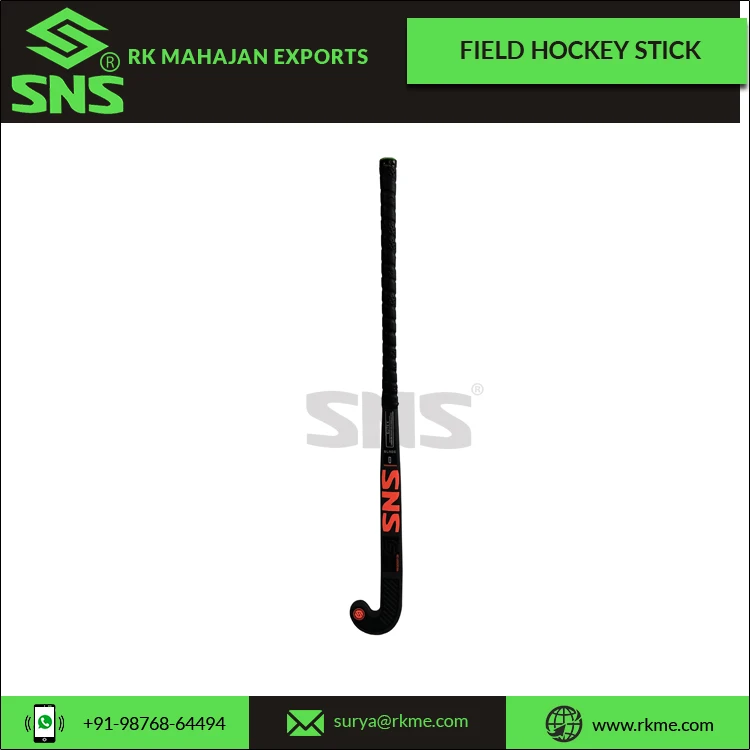 90% Carbon 5% Fiberglass and 5% Kevlar Made 3K Carbon Weave Layered Premium Customisable Field Hockey Stick