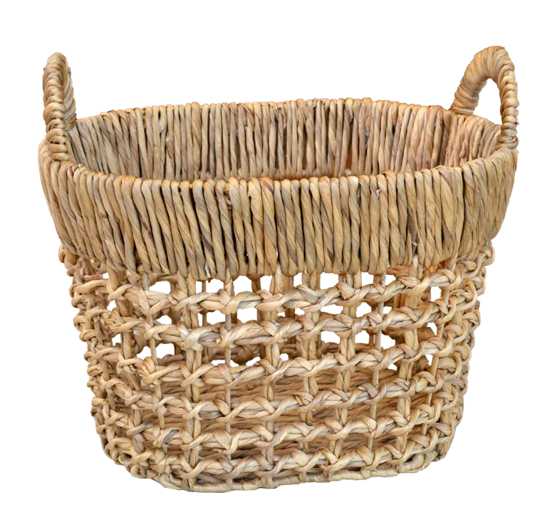 Прямоугольная бамбуковая корзина для хранения воды гиацинт плетеная с ручками белая коричневая декоративная белья (HS 4310/2)