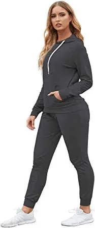 
Wholesale Solid Hoodie And Pants Set Active Jogger Suit Training Sweatsuit velor tracksuit women Hooded Gym Tracksuit 