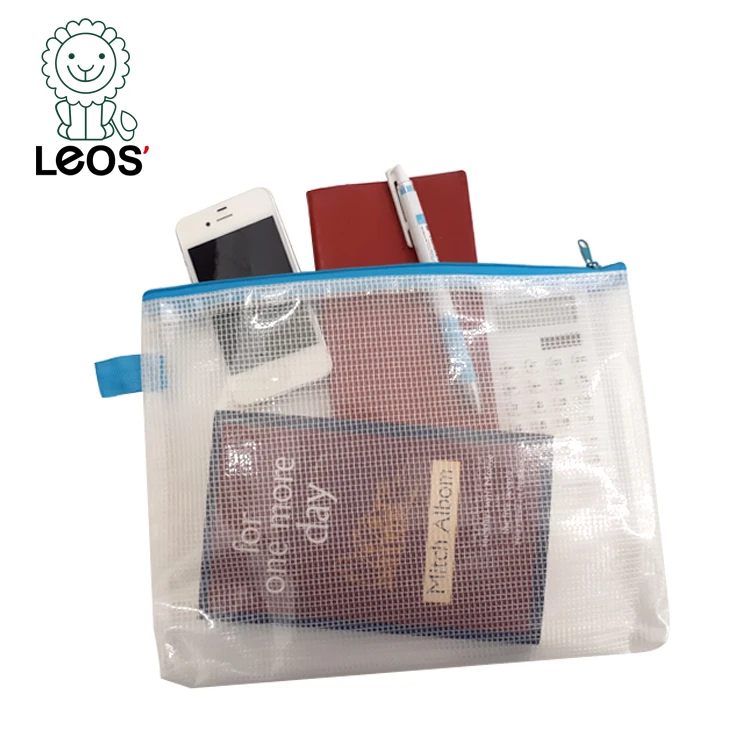 Мешочек из ПВХ водонепроницаемые сетчатые сумки с застежкой-молнией и логотипом для школьных канцелярских принадлежностей