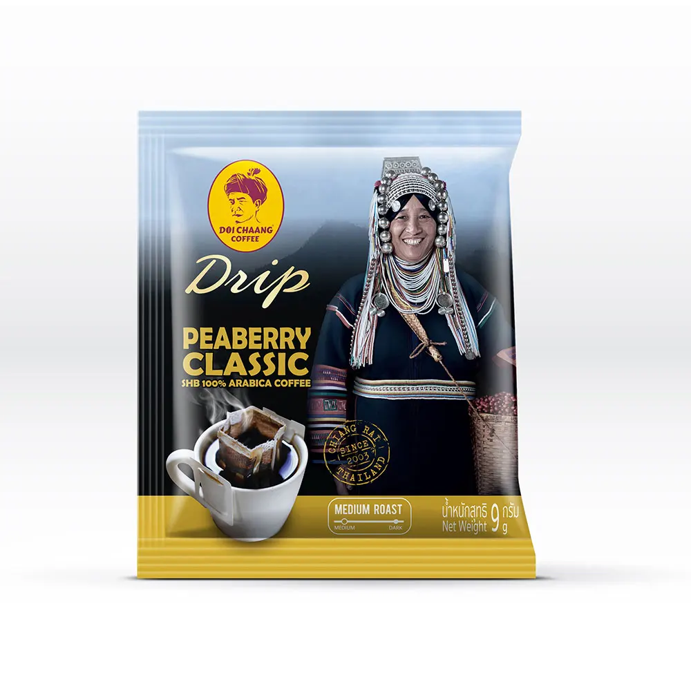 
Mellow Taste Fruit Flavour Roasted coffee Peaberry Classic Drip bag Doi Chaang Band 