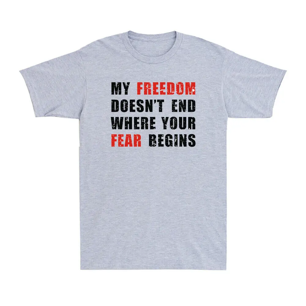 Оптовая продажа Мужская футболка «Моя свобода не заканчивается когда ваш страх начинает защита от вакцины» Прямая поставка графические футболки