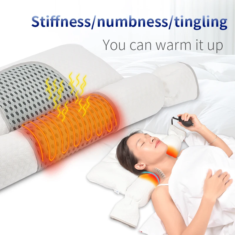 Treatment of cervical spondylosis with special hot compress massage traction candy massage neck pillow