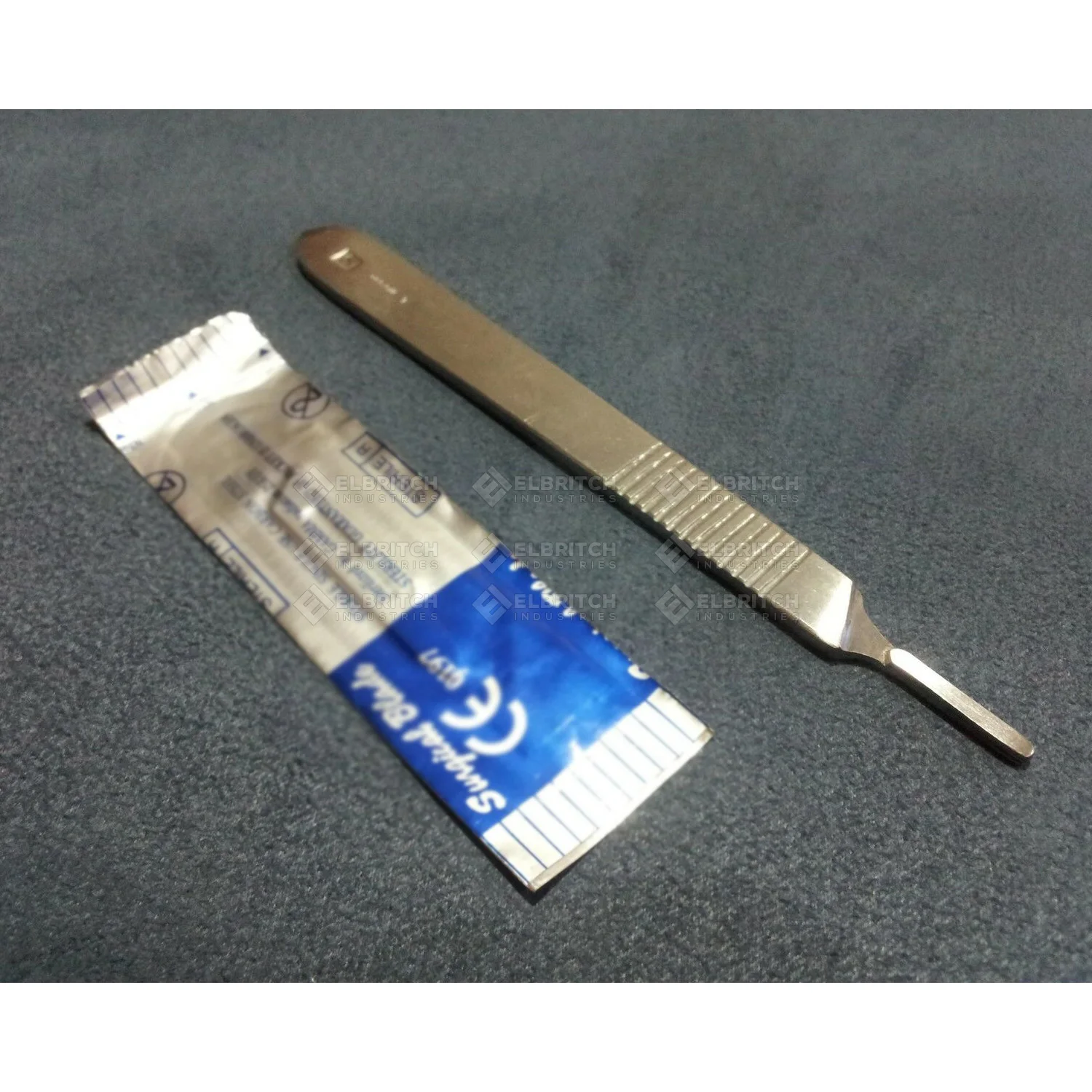 1 STAINLESS STEEL SCALPEL KNIFE HANDLE #3 + 5 pcs STERILE SURGICAL BLADES #12