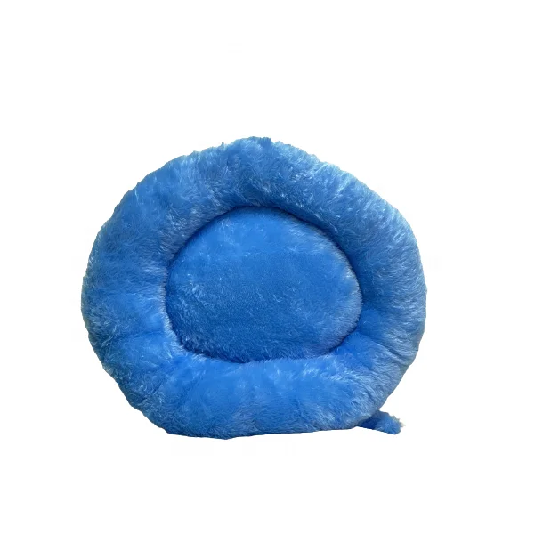 wholesale washable luxury large cat pet dog bed Long Faux Fur Pet bed Comfortable waterproof Plush Donut round Dog bed