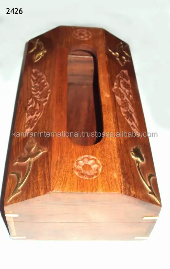 Wood carved playing card box