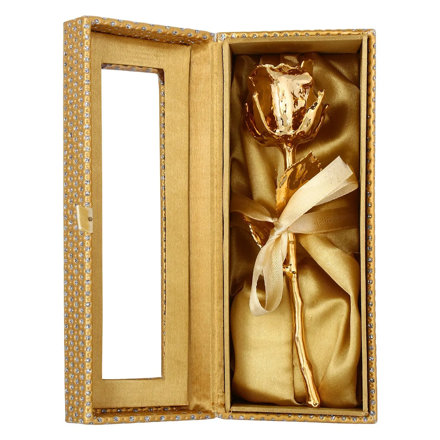 Hot selling Trendy 24K Gold Dipped Real Rose with beautiful Gift Box 6 Inches, Forever Flower,best Romantic Gifts for Women