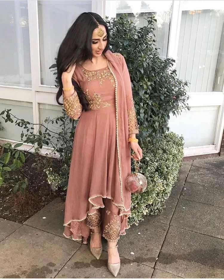 Индийская Пакистанская Тяжелая вышивка ANARKALI KURTI CHURIDAR Костюм с DUPATTA Свадебный сезон Топ и низ одежда оптовая продажа
