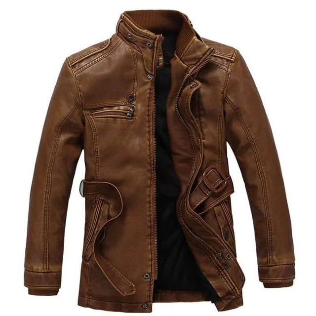 Winter Warm Long Sleeve High Quality Custom Skin Men Leather Jacket New Fashion Casual Autumn Outfits Biker Pocket Design PU