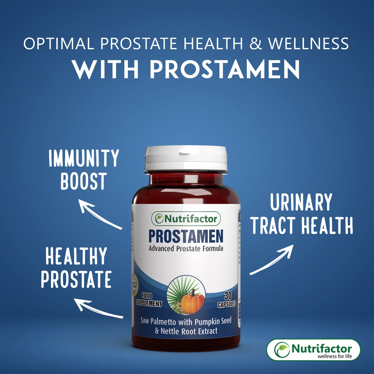 
PROSTAMEN Natural Prostate Supplement Men Health Saw Palmetto herbal extracts Zinc Vitamin B6 reproductive health urinary flow 
