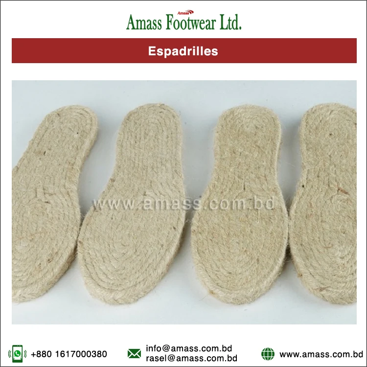 100% Natural Recyclable Material Made Light Weight Espadrilles Flats at Best Competitive Price