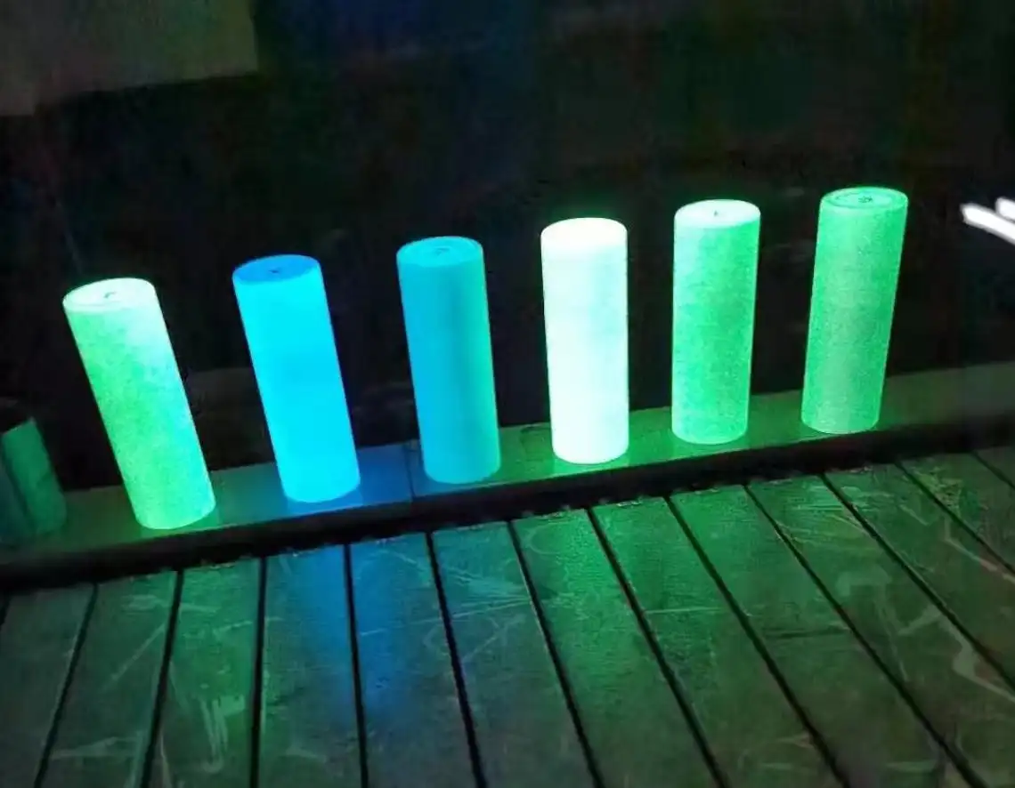 RTS 20 унций тумблера светящийся в темноте белый синий или зеленый из нержавеющей стали сублимационный набор соломинка и крышка