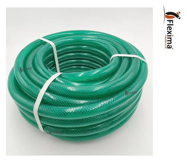 Гибкий зеленый прозрачный нейлоновый резьбовой Плетеный садовый шланг Flexima из ПВХ в различных вариациях