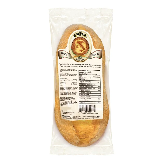 Italian Gourmet  Frozen 454g Remilled Durum Wheat Semolina Bakery Bread Roll For Wholesaler