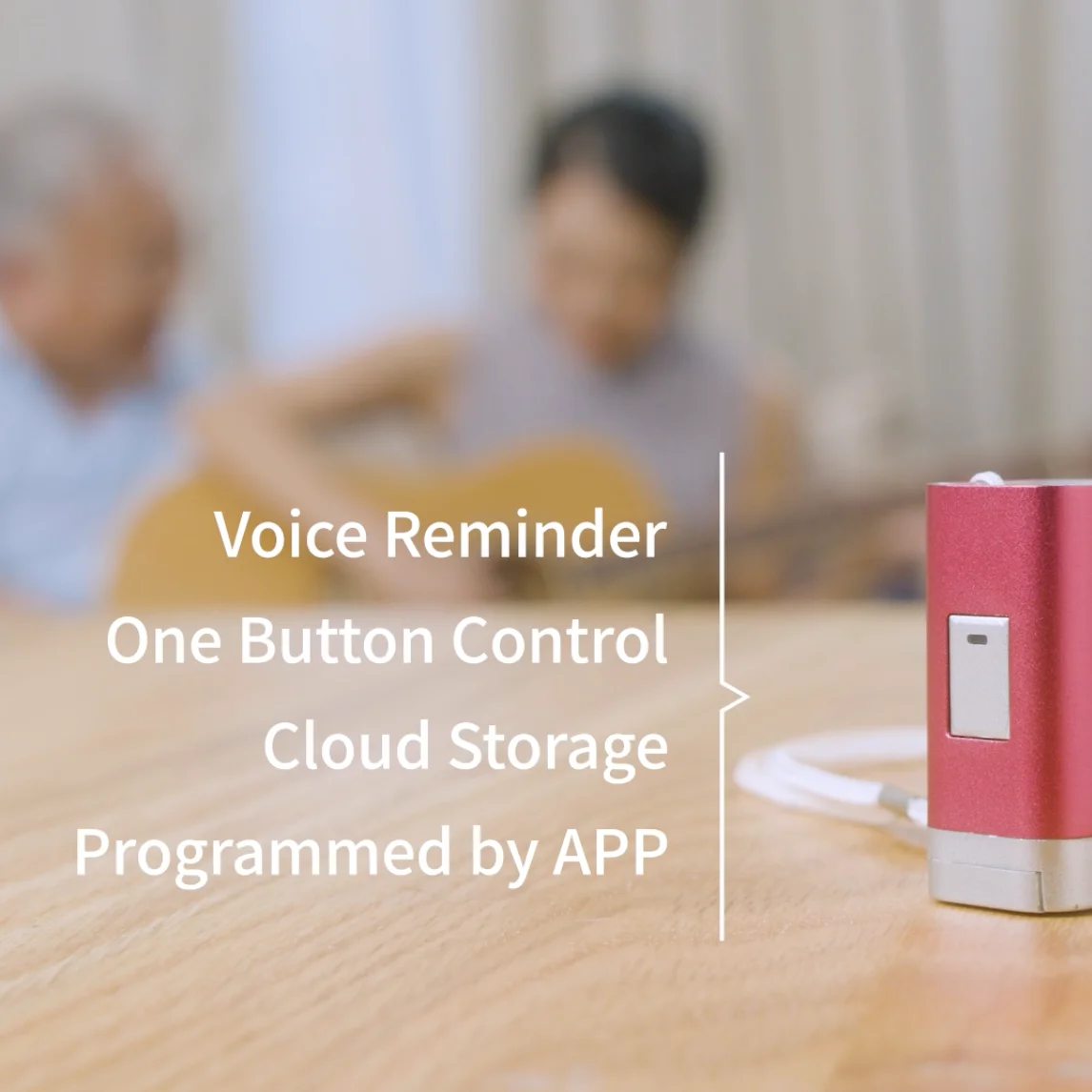 high quality senior care voice reminder for grandma take medicine long lasting battery in red