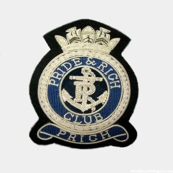 
Embroidered wire bullion blazer badges pocket crest patches 