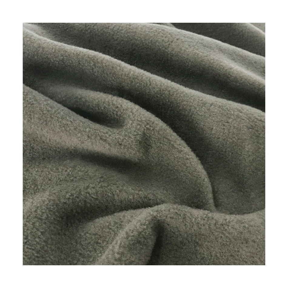 Recycle PET-fabric waste sustainable Green ECO friendly circular knit fleece anti pilling textile garment apparel blanket lining