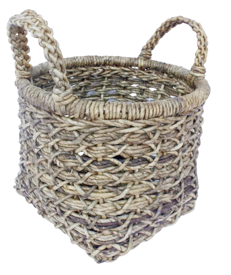  Банановый лист круглой формы сверху и квадратной на базе корзины для хранения