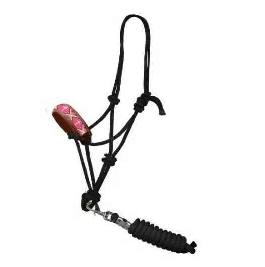 Cowboy Knot Rope Halter w/ Leather Noseband NEW HORSE TACK