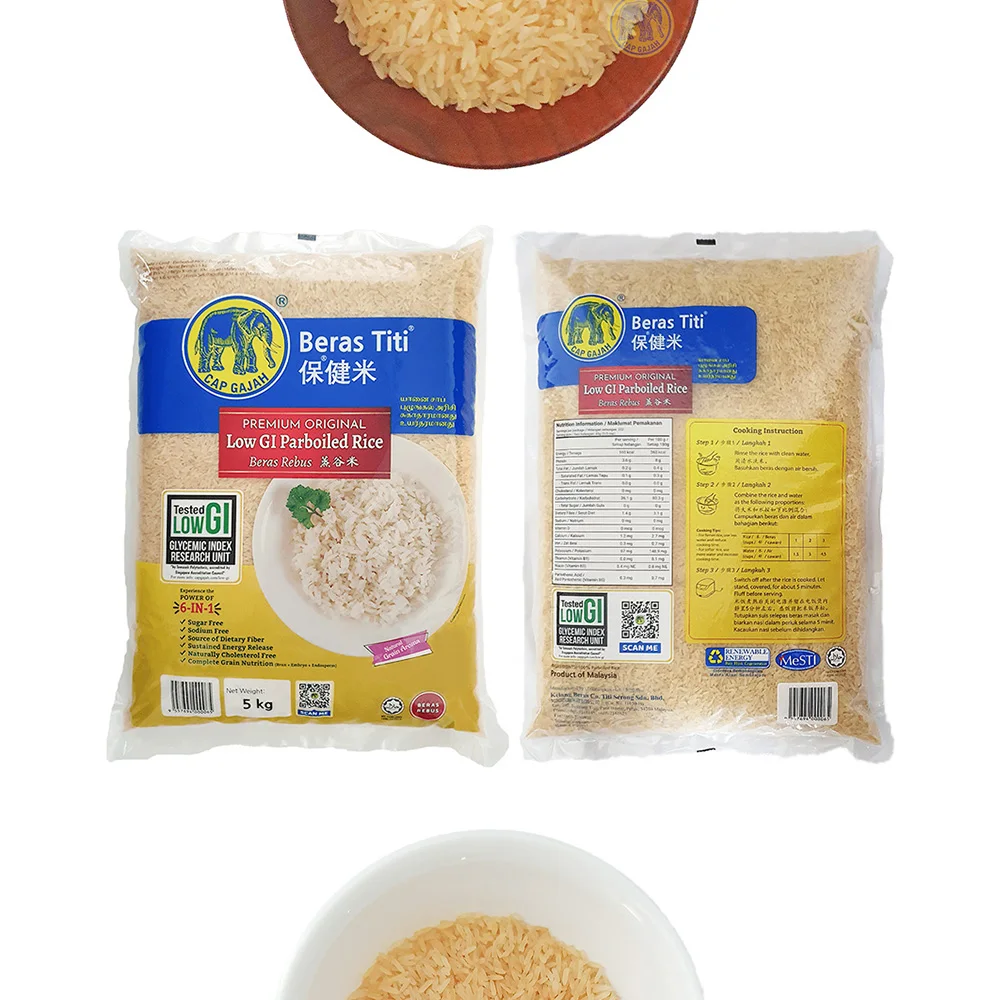 Premium Quality Rice Bag Low Calorie Low Gi Rice Foods Healthy Products From Malaysia Parboiled High In Fiber Rice