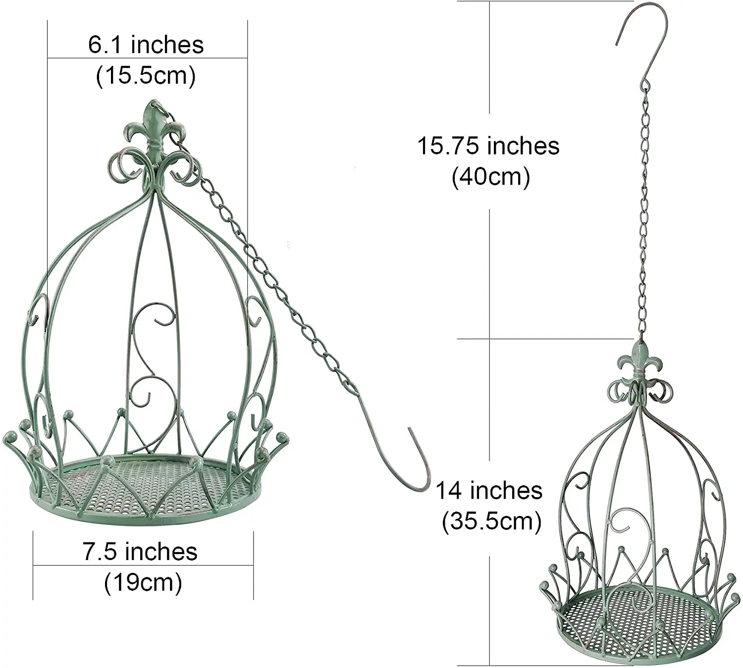 Подвесной Держатель для растений винтажная романтическая корзина из кованого железа плантатор с цепочкой крючок ретро комнатный и уличный цветочный горшок дома