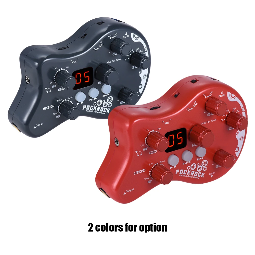 PockRock Portable Guitar Multi-effects Processor Effect Pedal 15 Types 40 Drum Rhythms Tuning