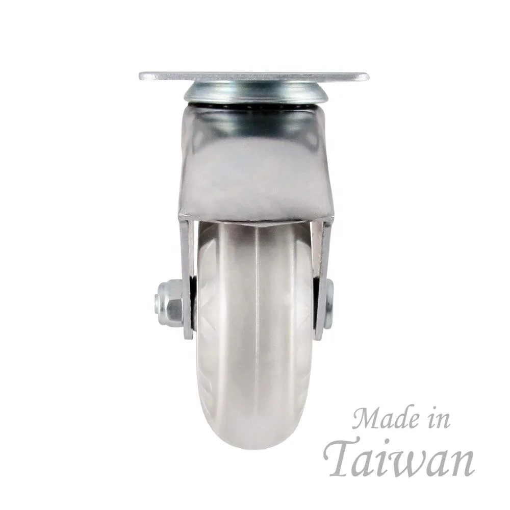  CCE 2.5 Inch Swivel Top Plate PVC Casters For Furniture Hardwood