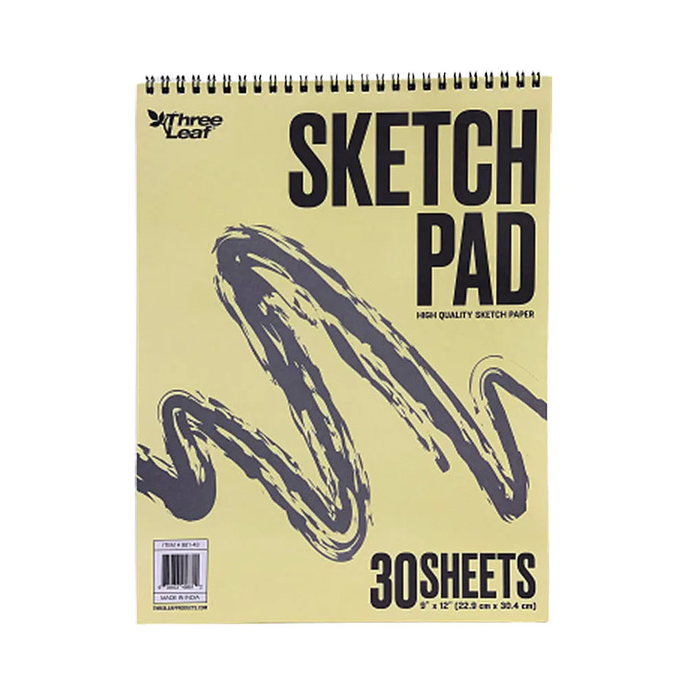 Three Leaf Sketch Pad Spiral 30 CT 9 X 12 Premium Quality Made in INDIA