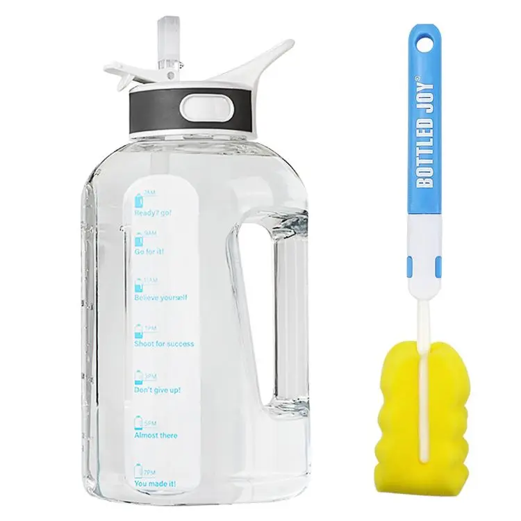 Custom Logo 1.5 L  2.5 L  3.78 L Camping Water Jug Kettle Gallon Gym Sport Plastic Motivational Water Bottle with Straw