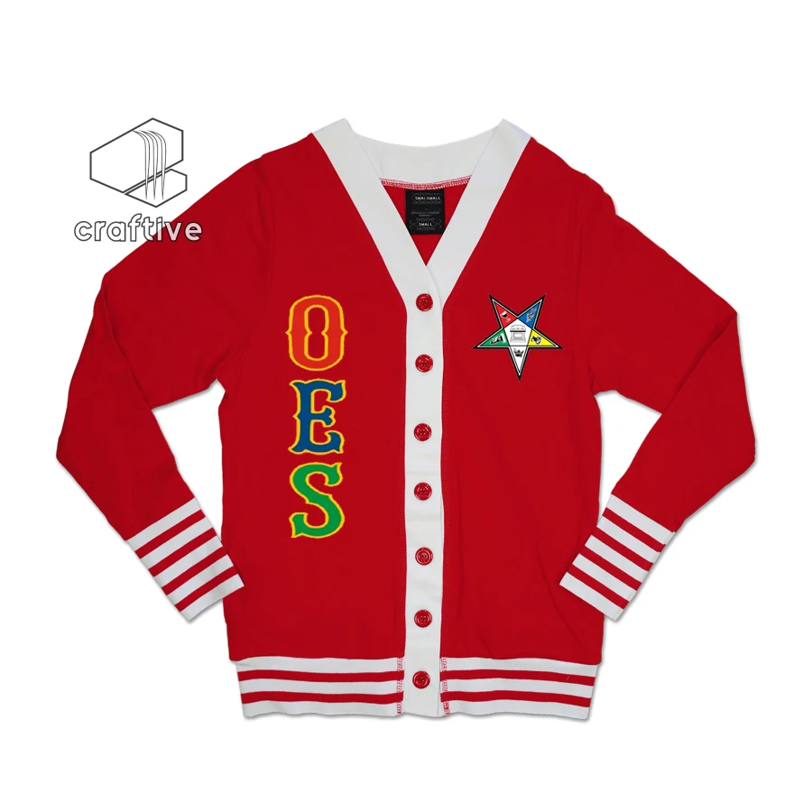 Order of The Eastern Star OES Regalia Cardigan Sweater