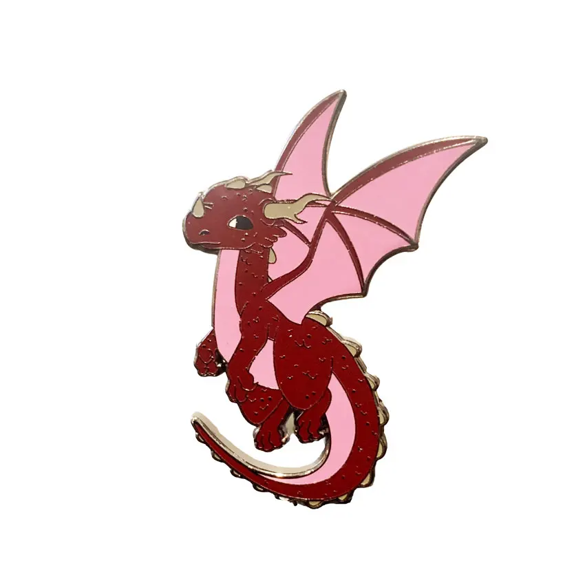 wholesale custom soft hard enamel brass metal dragon lapel pin
