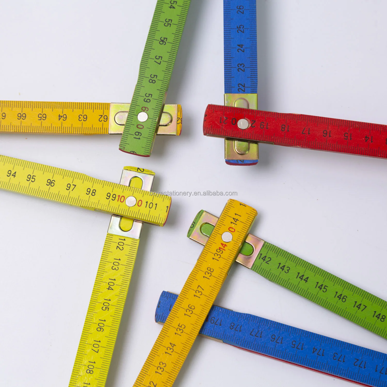 Custom 1m 2m Folding Wooden Ruler Measuring Meter Tape Measure Builder Carpenter Wood Rule Logo Print Wooden Folding Ruler