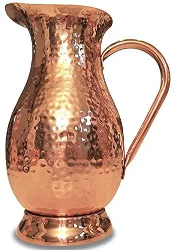 SOLID COPPER BRASS Pitcher for Vodka Whisky Brandy Rum Copper Jug With Small Glasses Manufactured in India
