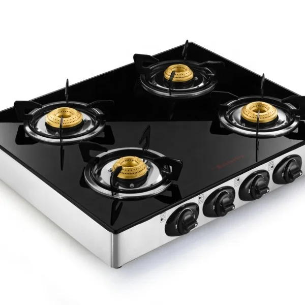 King  4 burners gas stove stainless steel with tampered glass on top high quality best hot selling  low price  with wholesalers