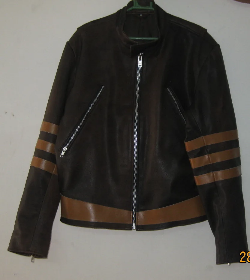 Невидимые спортивные тонкие кожаные куртки X мужские коричневые из Росомаха