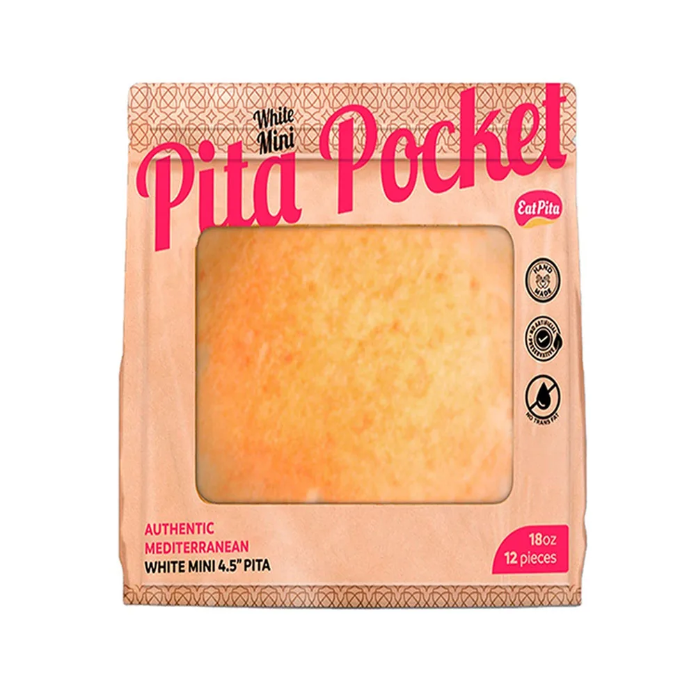 Eat Pita ручная работа, высокое качество, оптовая продажа, запеченный Pita Pocket Mini 4,5 дюйма, белый