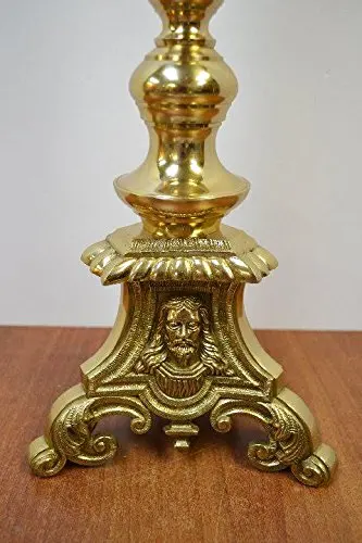 Golden Finishing Handmade Decorative Candelabra Candle Holder Stand Wedding Party Decor Alter Brass Metal Church Candle Holder